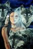 blue Wolves and a woman